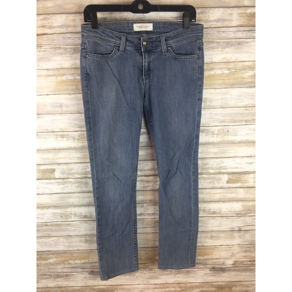 Habitual Acid Jeans Rain Wash Light Blue Cotton Slim Fit Straight Leg Size 28
